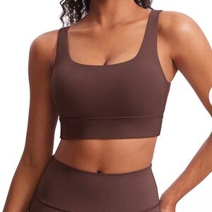 NWT CRZ Yoga Butterluxe Low Support U Back Sport Bra Taupe Color